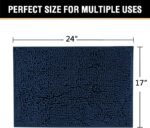 H.VERSAILTEX Navy Blue Bath Rug, Bath Mat Non Slip Bath Mats for Bathroom Floor, Bathroom Rug Extra Thick Chenille Rug 17" x 24" Absorbent Soft Shaggy Washable Dry Fast Plush Rugs for Bathtubs - Image 2
