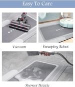 MontVoo-Bath Mat-Bathroom Mat Rug Non Slip Super Absorbent Stain Resistant Quick Dry Thin Bath Rug-Bath Mats for Bathroom Floor Bathtub Vanity-Bathmat Bath Rug Easy Care-17"x27" Grey - Image 7