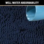 H.VERSAILTEX Navy Blue Bath Rug, Bath Mat Non Slip Bath Mats for Bathroom Floor, Bathroom Rug Extra Thick Chenille Rug 17" x 24" Absorbent Soft Shaggy Washable Dry Fast Plush Rugs for Bathtubs - Image 5