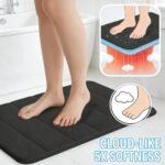 RUN HELIX Bathroom Rugs Set 2 Piece Memory Foam Bath Rugs Non-Slip Bath Mat,Washable Room Mats,Absorbent Shaggy Rug Super Soft Kitchen Mats, Batroom Carpets for Bathroom,Tub,Shower Home Decor（Black） - Image 8