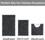 Bathroom Rugs Set Non Slip 3 Piece Bath Mat Washable Chenille Bath Rugs with PVC Backing Bath Carpet,Absorbent Bathroom Mats with Toilet Rug,Bath Mats for Bathroom,Bedroom, Kitchen,Tub,Home Decor - Image 3