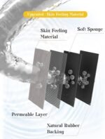 MontVoo -Bath Mat-Rubber Backing Non SlipThin Bathroom Rugs Fit Under Door- Quick Dry Absorbent Faux Suede Surface Grey Bathroom Floor Mats-Shower Rug for in Front of Bathtub Shower Gray 16x24 - Image 5