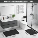 RUN HELIX Bathroom Rugs Set 2 Piece Memory Foam Bath Rugs Non-Slip Bath Mat,Washable Room Mats,Absorbent Shaggy Rug Super Soft Kitchen Mats, Batroom Carpets for Bathroom,Tub,Shower Home Decor（Black） - Image 3