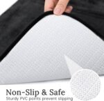 HUXMEYSON Bathroom Rugs Sets 3 Piece, Ultra Soft Velvet Memory Foam Bath Rugs, Non-Slip & PVC Backing Bathroom Mat Set, Washable Quick Dry Bath Rug - Black - Image 5