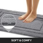HOMEIDEAS Bathroom Rugs Sets 2 Piece, Super Soft and Absorbent Non Slip Microfiber Machine Washable Bath Mat Set (20" x 32" + 16" x 24", Grey) - Image 3