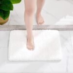 White Bathroom Rug 17x24 - Non-Slip Plush Small Bath Mat, Highly Absorbent & Ultra Soft Fluffy Floor Mat, Machine Washable for Shower and Tub - Image 2
