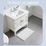 Yimobra Bathroom Rug Mat, Non Slip and Super Absorbent Bath Mat, Machine Washable Quick Dry, Ultra Plush Chenille Shower Rugs for Bathroom Floor Sink Tub and Shower Outside, White, 24 x 17 - Image 7