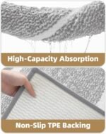 Color&Geometry Simple and Stylish Large Bath Mats for Bathroom Non Slip, 24"x36" Gray Bathroom Rugs, Absorbent, Soft, Washable, Microfiber Bath Rug Shower Mat - Image 6