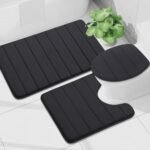 Buganda Memory Foam Bath Mat, 30" x 20", Ultra Soft and Non-Slip Bathroom Rugs, Water Absorbent and Machine Washable Bath Rug for Bathroom, Shower, and Tub, Black - Image 9