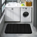 Bathroom Rugs Set Memory Foam Bath Rugs Non-Slip Bath Mat Set 3 Piece,Washable Bathroom Mats,Absorbent Shaggy Rugs Super Soft U-Shaped Toilet Rug,Bahroom Carpets for Bathroom,Tub,Shower（Black） - Image 7