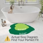 LUMI Cute Bathroom Rugs with Green Leaf Plant, Soft, Fluffy, Plush, Absorbent, Quick Dry, Non Slip, Machine Washable for Shower Floor, Bathroom, Bedroom,Kids Room, 23.5"x31.5", Monstera - Image 2