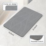 Stone Bath Mat Diatomaceous Earth Shower Mat Non-Slip Super Absorbent Diatomite Stone Bath Mats for Bathroom Floor Quick Drying Natural Easy to Clean(23.6''×15.4" Gray) - Image 2