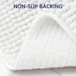 SUBRTEX Bathroom Rugs Chenille Bath Rug Soft Short Plush Bath Mat Soft Shower Mat Water Absorbent Shower Mat Quick Dry Machine Washable(White,16" x 24") - Image 5