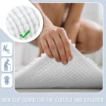 Yimobra Bathroom Rug Mat, Non Slip and Super Absorbent Bath Mat, Machine Washable Quick Dry, Ultra Plush Chenille Shower Rugs for Bathroom Floor Sink Tub and Shower Outside, White, 24 x 17 - Image 5