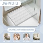 Yimobra Bathroom Rug Mat, Non Slip and Super Absorbent Bath Mat, Machine Washable Quick Dry, Ultra Plush Chenille Shower Rugs for Bathroom Floor Sink Tub and Shower Outside, White, 24 x 17 - Image 6