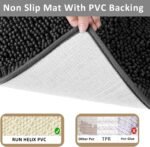 Bathroom Rugs Set Non Slip 3 Piece Bath Mat Washable Chenille Bath Rugs with PVC Backing Bath Carpet,Absorbent Bathroom Mats with Toilet Rug,Bath Mats for Bathroom,Bedroom, Kitchen,Tub,Home Decor - Image 7