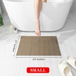 chakme Bathroom Rugs Mat 24x17, Ultra Thin Non Slip Bath Mat Small Quick Dry Absorbent Bath Mat for Bathroom Floor, (Dark Beige, 24"x17") - Image 2