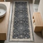 Black Boho Washable 2x6 Runner Rugs for Hallway Kitchen Bedroom Beside Laundry Room Bathroom Rug, Pet & Kids Friendly, Non Slip Low Pile Stain Resistant Soft Foldable Long 24 x 72 Floor Carpet - Image 8
