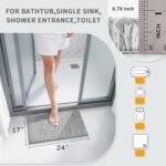 Yimobra Bathroom Rugs Non Slip Washable Ultra Soft Absorbent Microfiber Bath Mat, Dual-Tone Decor Rug with Rubber Backing for Bathroom Floor, Tub and Shower,24x17,Home Essentials,Grey and White - Image 2