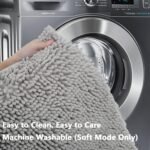 Bathroom Rugs Sets 3 Piece Extra Soft and Absorbent Shag Bathroom Rugs, Machine Wash Mat, Strong PVC Non-Slip Underside, Plush Carpet Mats (Light Grey) - Image 8