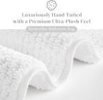 Madison Park Splendor Reversible 100% Cotton Tufted Bathroom Rug-3000 GSM Hotel Quality Luxurious Plush Medium Pile Bath Mat Absorbent, Quick Dry, Shower Room Décor, 21x34, White - Image 2