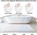 White Bathroom Rug 17x24 - Non-Slip Plush Small Bath Mat, Highly Absorbent & Ultra Soft Fluffy Floor Mat, Machine Washable for Shower and Tub - Image 8