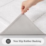 SHACOS Large Soft Bathroom Rugs 24"x60" Bath Runners Non Slip Washable Absorbent Bath Mats Carpets Bathroom Tub Double Sink Vanity Floor Mats, White 2'x5' - Image 3
