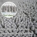 Bathroom Rugs Sets 3 Piece Extra Soft and Absorbent Shag Bathroom Rugs, Machine Wash Mat, Strong PVC Non-Slip Underside, Plush Carpet Mats (Light Grey) - Image 5