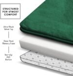 Clara Clark 3 Piece Bathroom Rugs Bath Mat Set, Velvet Memory Foam Bath Mats for Bathroom - Non-Slip, PVC Backing Bath Rugs, Washable - Dries Quickly, Green - Image 5