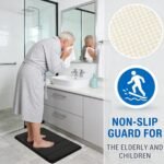 RUN HELIX Bathroom Rugs Set 2 Piece Memory Foam Bath Rugs Non-Slip Bath Mat,Washable Room Mats,Absorbent Shaggy Rug Super Soft Kitchen Mats, Batroom Carpets for Bathroom,Tub,Shower Home Decor（Black） - Image 4