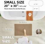 Waffle Bath Mat, Boho Bathroom Rugs Non Slip Washable Super Absorbent Quick Dry Farmhouse Bathroom Decor, 30"x20" Khaki - Image 2
