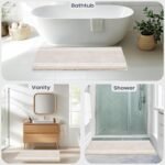 PURRUGS Bathroom Rug Non-Slip Machine Washable 20" x 30", Super Absorbent and Quick Dry Shaggy Microfiber Bath Mat, Extra Soft and Plush Bath Rug for Bathtub, Shower, and Sink, Beige - Image 5