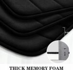 BYSURE Black Memory Foam Bathroom Rug Set 3 Piece, Non Slip Extra Soft Absorbent Washable & Dry Toilet Bath Mat Sets - Image 5