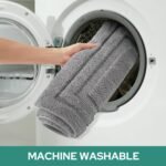 HOMEIDEAS Bathroom Rugs Sets 3 Piece, Super Soft and Absorbent Non Slip Microfiber Toilet Bath Mat with U-Shaped (Grey) - Image 7