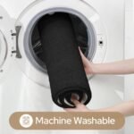 HOMEIDEAS Upgraded Bathroom Rugs Set 3 Piece, Extra Thick Absorbent Soft Memory Foam, Washable Toilet Bath Mat (Black) - Image 8