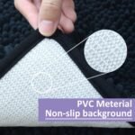 RUN HELIX Bathroom Rugs Set 2 Piece Thick Chenille Bath Mats, Soft Quick Dry Plush Absorbent Bath Rugs with Non-Slip PVC Backing, 32x20+24x16 Inch Black - Image 4