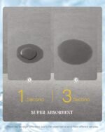 MontVoo -Bath Mat-Rubber Backing Non SlipThin Bathroom Rugs Fit Under Door- Quick Dry Absorbent Faux Suede Surface Grey Bathroom Floor Mats-Shower Rug for in Front of Bathtub Shower Gray 16x24 - Image 4