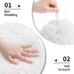 White Bathroom Rug 17x24 - Non-Slip Plush Small Bath Mat, Highly Absorbent & Ultra Soft Fluffy Floor Mat, Machine Washable for Shower and Tub - Image 5