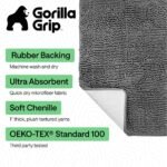 GORILLA GRIP Bath Rug Mat, Thick Soft Absorbent Chenille, Quick Dry Microfiber Mats, Rubber Backing Washable Shower Floor Rugs, US Designed Bathroom Bathmat Home Decor Accessories, 24x17, Grey - Image 2