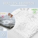 Yimobra Bathroom Rug Mat, Non Slip and Super Absorbent Bath Mat, Machine Washable Quick Dry, Ultra Plush Chenille Shower Rugs for Bathroom Floor Sink Tub and Shower Outside, White, 24 x 17 - Image 4