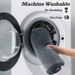 HUXMEYSON Bathroom Rugs Sets 3 Piece, Non-Slip & Quick Dry Bath Mat Set, Ultra Soft Velvet Bath Rugs for Bathroom, Toilet and Shower Floor, Grey - Image 5