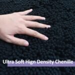 RUN HELIX Bathroom Rugs Set 2 Piece Thick Chenille Bath Mats, Soft Quick Dry Plush Absorbent Bath Rugs with Non-Slip PVC Backing, 32x20+24x16 Inch Black - Image 6
