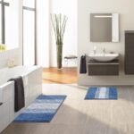 Vaukki Luxury Soft Bathroom Rugs Set of 2, Non Slip Washable Plush Bath Floor Mats, Microfiber Shaggy Absorbent Striped Bath Carpet for Tub, Bathroom and Shower (18''x26''+20''x32'', Blue) - Image 8