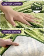 DEXI Leaf Bathroom Rugs Monstera, 23.5x31.5 Soft Fluffy Cute Bath Mat with Non Slip Backing, Washable Absorbent Bath Rug Quick Dry for Shower Floor, Toilet, Bedroom, Kids Room, Green - Image 7