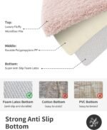ILANGO Pink Bathroom Rugs 24" × 17" Non Slip & Super Absorbent Extra Thick Soft, Washable Bath Mat for Floor, Non Shedding Microfiber Plush Holiday Bath Rug with Rubber for Shower Sink - Image 5