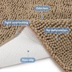 Bcoimo 24x17 Chenille Bath Mat – Non-Slip with Backing Bath Rug Ultra-Absorbent and Machine Washable Bathroom Mat Quick-Dry Design. Ideal for Bathroom Shower and Tub Areas - Image 4