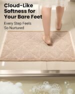 Waffle Bath Mat Set, Non Slip Bathroom Rugs Sets 2 Piece, Ultra Absorbent Long Bath Rug Runner for Bathroom Boho Chic Decor, Machine Washable Floor Mats, Brown & White, 20"×47" Plus 18"×30" - Image 6