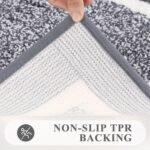 Pauwer Bathroom Rug Mat Set 3 Piece, Microfiber Shaggy Bath Set, Non-Slip Ultra Soft Carpet Mats, Absorbent with U-Shaped Toilet for Bathroom, Tub, Shower, Dark Grey - Image 4
