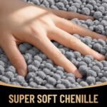 OLANLY Thick Bathroom Rugs 30x20, Extra Soft Absorbent Chenille Bath Rugs, Rubber Backing, Machine Wash Dry, Bath Mats for Bathroom Floor, Tub and Shower, Home Decor Accessories, Grey - Image 2