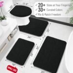 OLANLY Black Bathroom Rug 30x20, Extra Soft Absorbent Chenille Bath Rugs, Rubber Backing Quick Dry, Machine Washable Bath Mats for Bathroom Floor, Tub and Shower, Home Decor Accessories - Image 2